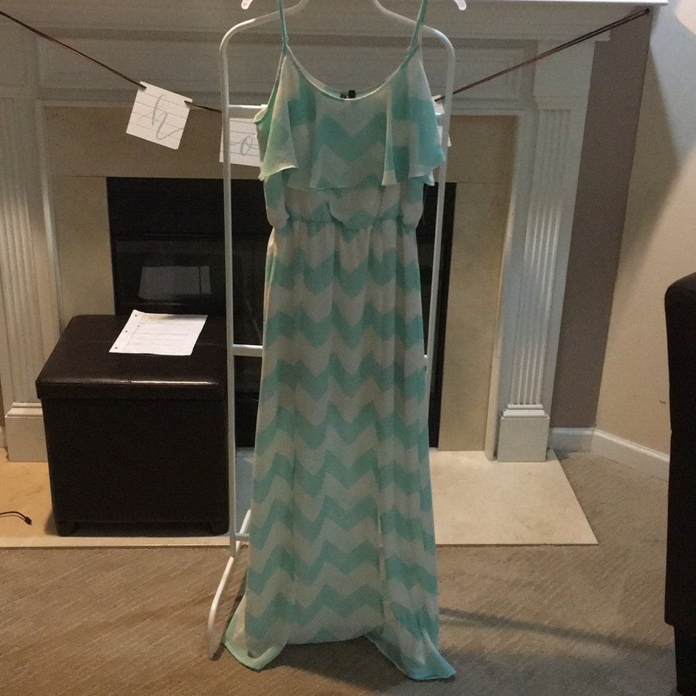 Chevron pattern maxi dress